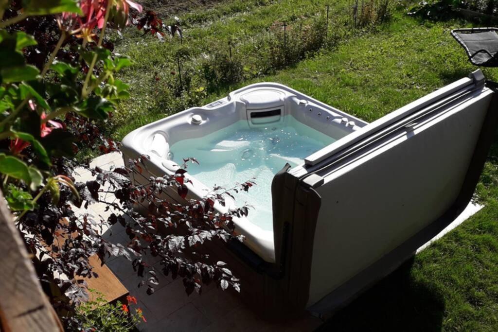 A4 km de Megève très joli studio avec jacuzzi ,vue sur les montagnes au calme Praz-sur-Arly Extérieur photo