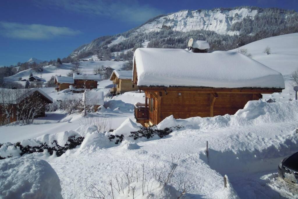 A4 km de Megève très joli studio avec jacuzzi ,vue sur les montagnes au calme Praz-sur-Arly Extérieur photo