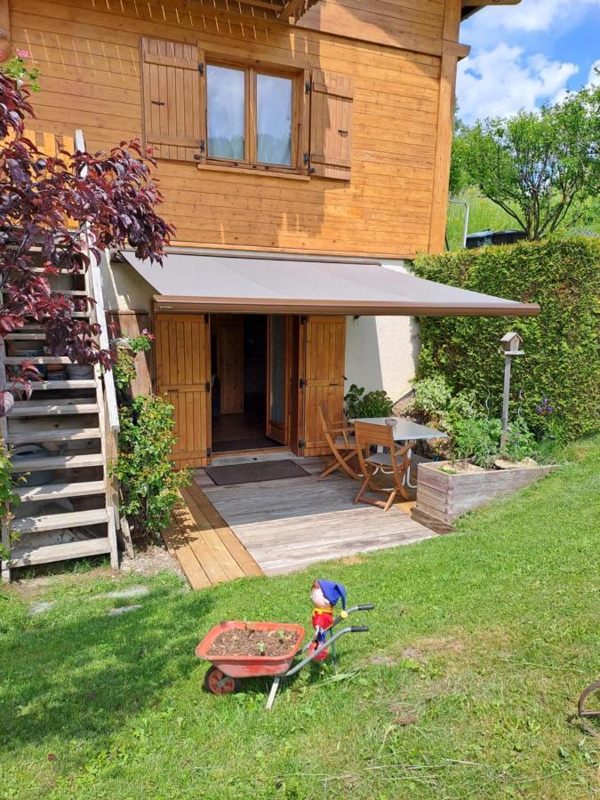 A4 km de Megève très joli studio avec jacuzzi ,vue sur les montagnes au calme Praz-sur-Arly Extérieur photo